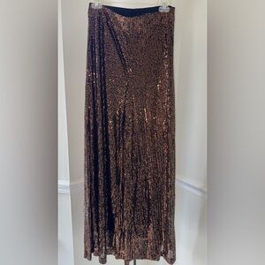 CHICME Black & Bronze Sequin Wide Leg Pants | Size M | 31” Inseam